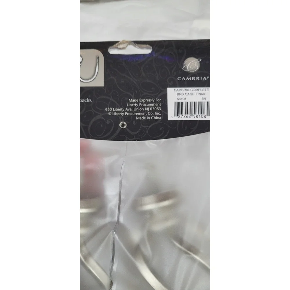 NEW Cambria Premier Finials Graphite Cage Metal For Curtin Rods